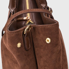 Mathilda | Strukturierte Handtasche in Wildleder-Optik