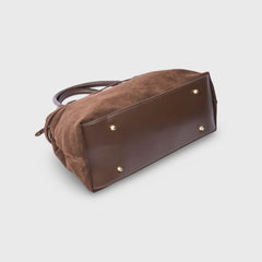 Mathilda | Strukturierte Handtasche in Wildleder-Optik