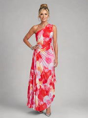 Melanie | One-Shoulder-Midikleid mit Plisseefalten