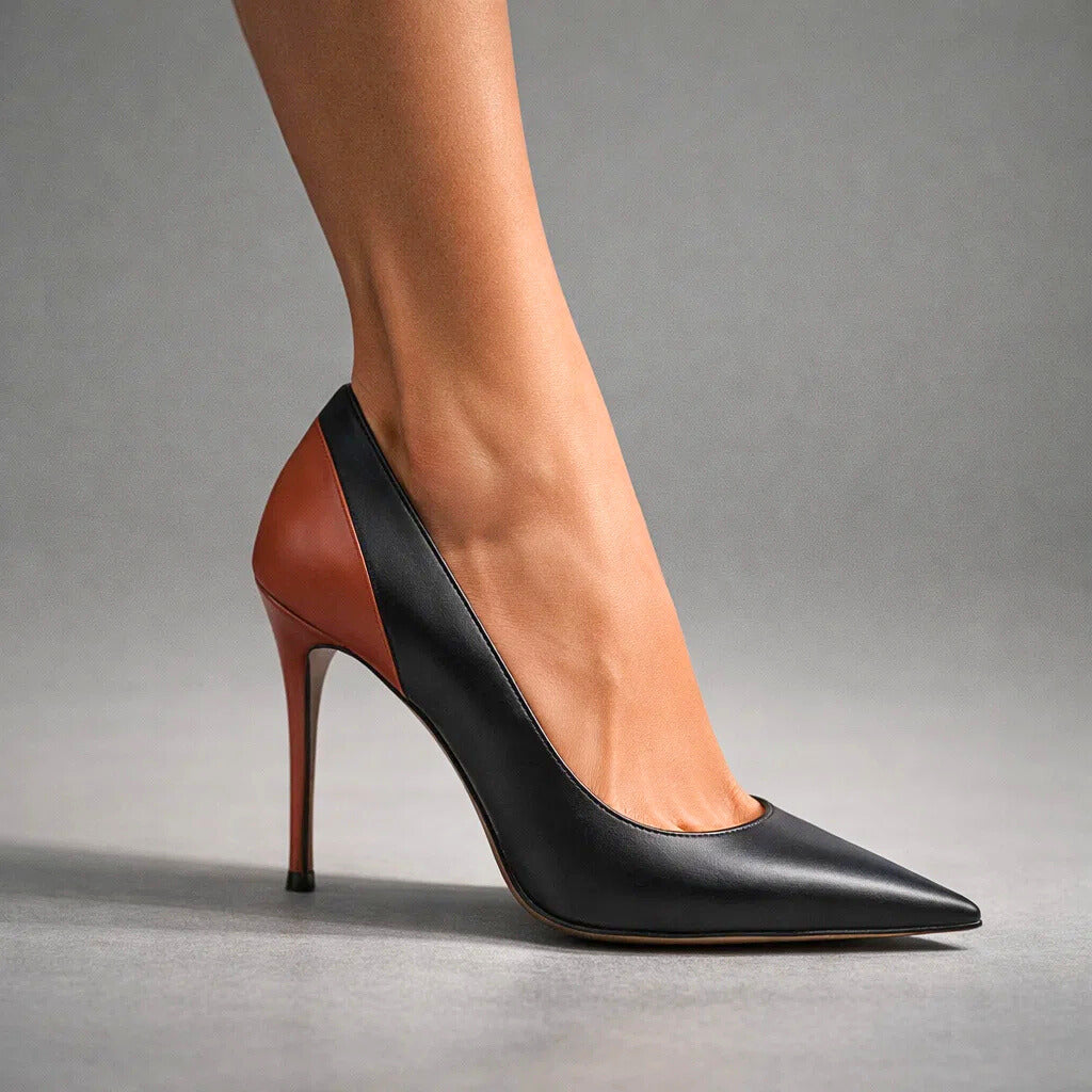 Ottilie | Spitze Stiletto-Pumps im Colorblocking-Design – Ansicht 01