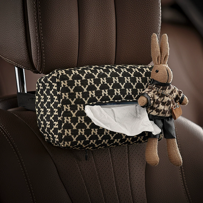 BunnyCharm Car Tissue Box - With Rabbit Plush Toy