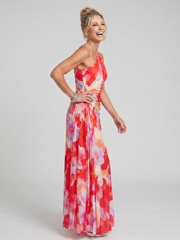 Rosalinde Schulterfreies Plissee-Midikleid – Ansicht 01