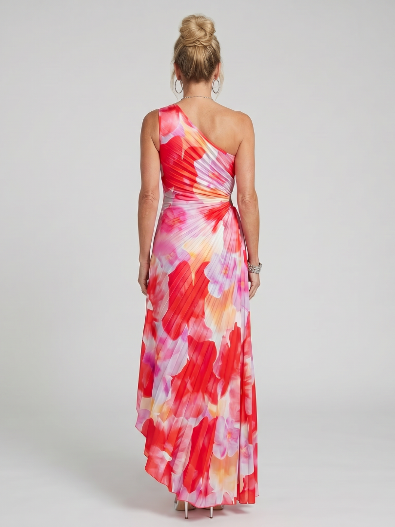 Rosalinde Schulterfreies Plissee-Midikleid – Ansicht 01