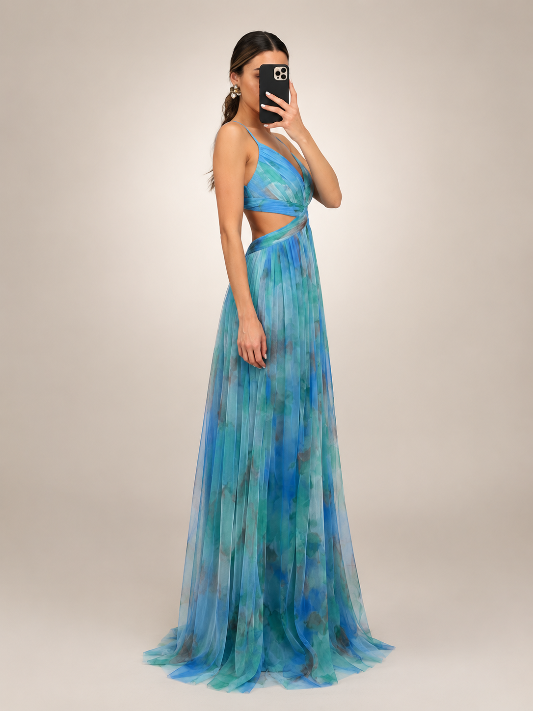 Aurelia | Tüll-Abendkleid mit Aquarell-Print