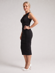 Sieglinde | One-Shoulder-Cocktailkleid mit Raffung – Ansicht 01