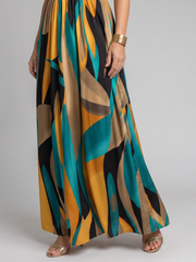 Sigrid | Maxikleid mit abstraktem Print – Ansicht 01