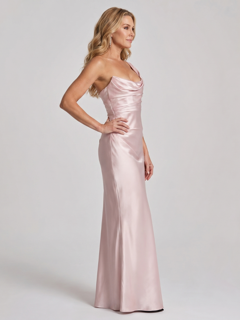 Mirabell | One-Shoulder-Abendkleid mit drapiertem Ausschnitt – Ansicht 01