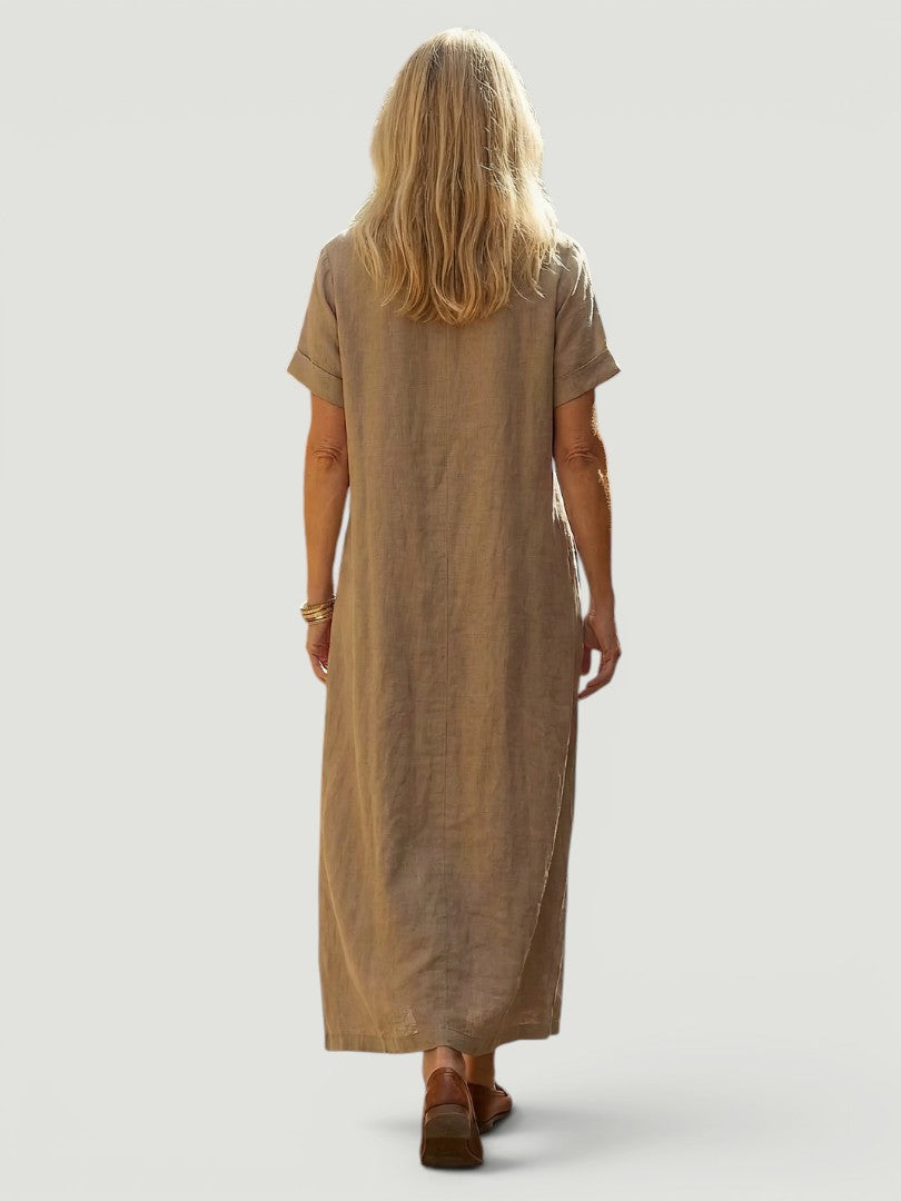 Rosaline | Leinen-Midikleid