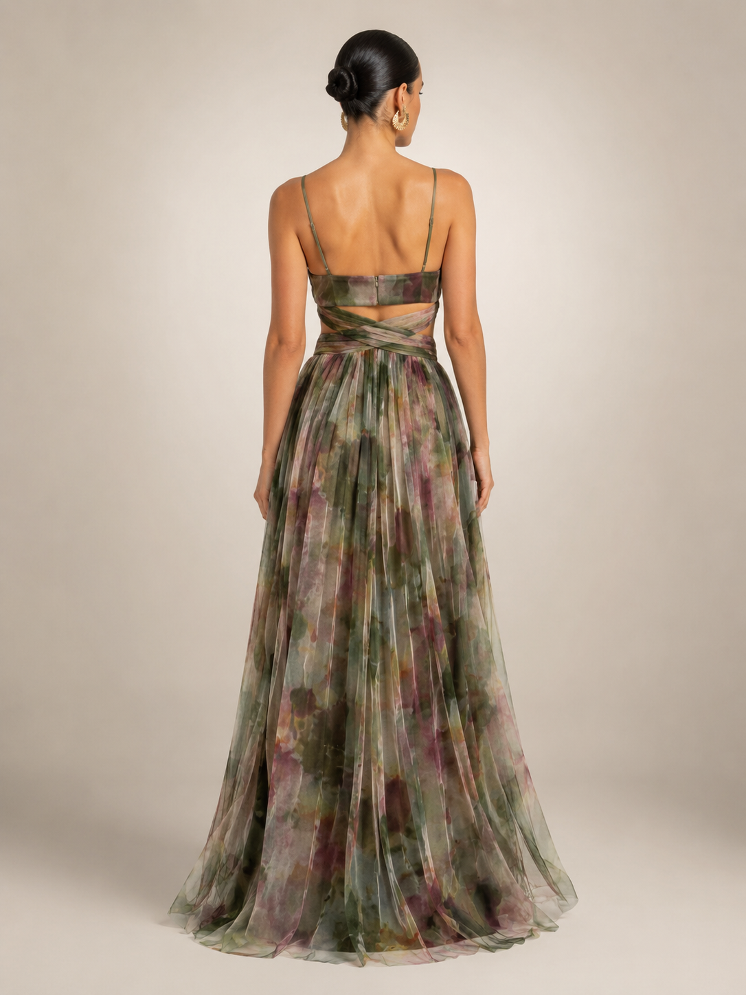 Aurelia | Tüll-Abendkleid mit Aquarell-Print