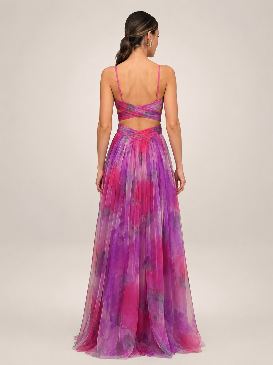 Aurelia | Tüll-Abendkleid mit Aquarell-Print